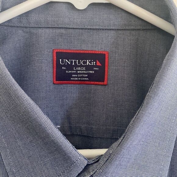 UNTUCKit Men’s Short Sleeves Button Down Shirt Size L - Picture 2 of 3